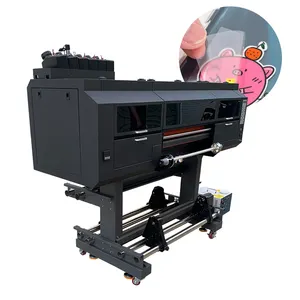 wholesales 2 in 1 a1 60 cm uv led and dtf printer i3200 i1600 4 heads with laminator 60cm red roller transfer gold foil epson