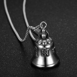 <b>Titanium</b> Steel Bell Pendant Necklace Sanskrit Mantra Exorcism Lucky Charm Unisex Everyday Wear - Product Image 1