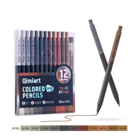 Série de crayons de couleur mécaniques gris-brun terreux, crayons automatiques à tons d'ombre pour un dessin réaliste