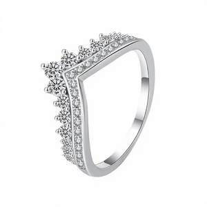 Anillos de Compromiso y Boda de Moissanita al por Mayor para Mujer, Anillos de Plata de Ley 925 con Corona de Reina y Corona de Princesa, Certificados por GRA - Product Image 4