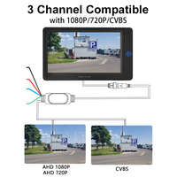PJAUTO 7 pouces haute compatibilité vue arrière inversée bouton unique Heavy Duty LCD vue arrière véhicule voiture camion Bus moniteur