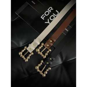 For you Bubble Gold Buckle เข็มขัดผู้หญิงสไตล์ Y2K อัลลอยกรอบหนัง PU S L - Product Image 1