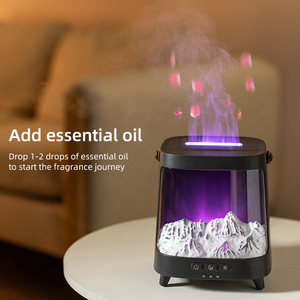 2025 nuevo diseño colorido 3D simulación chimenea aire Aroma difusor USB Personal escritorio silencioso volcán humidificador - Product Image 5