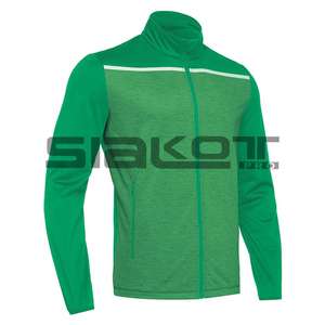 Chaqueta de chándal de algodón para hombre, chaqueta ajustada con Logo personalizado, color verde liso, para invierno - Product Image 1