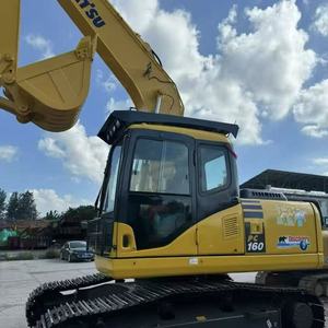 Excavadora hidráulica usada Komatsu PC160-8 de 16 toneladas, fabricada en Japón, excavadora de cadenas para trabajos de ingeniería. - Product Image 2