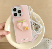Coque de téléphone portable motif pastèque gelée printemps-été pour iPhone 14 13, antichute, couleur unie, avec chaîne, pour Apple 16 15 Pro Max
