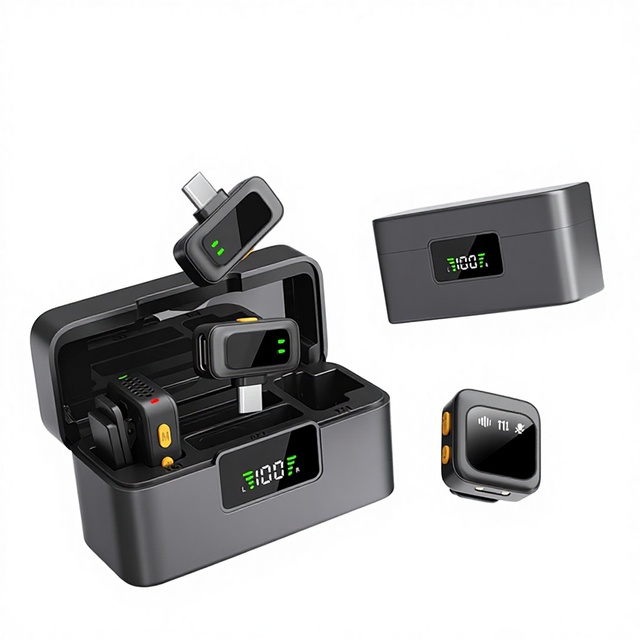 SX36 Magnetic Wireless Lavalier Microphone for Live Streaming Sound Recording Stereo Noise Cancelling with Portable Microphone