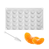 Moule en silicone 3D en forme de tranches de mandarine, segments d'orange, pour fondant, pâte à sucre, glaçage, pour gâteaux, cupcakes, fruits, orange