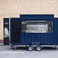 Meilleure vente Paquet plat personnalisé Mobile Container Bar Remorque sur roues pour cuisine Taille personnalisable Design moderne
