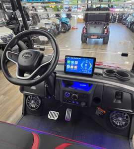 Electric <b>Golf</b> Cart 4 Wheels 24V Lithium Battery Double Motor 400W Modern Style Red Roof Black Seats - Product Image 6
