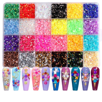 Autocollant à fond plat en résine de 2/3/4/5mm, pour les ongles, couleur AB, fait main, DIY Violent Bear, accessoires, 24 grilles