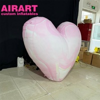 Cœur gonflable rose pour la publicité, ballon cœur pour les arts aériens, ballon de la Saint-Valentin pour la scène, accessoire de décoration