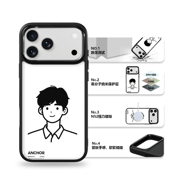 AG Feeling Black Edge Phone Case with Polo Gril Pattern Design for Iphone17 17pm 16pro 15 15pm Magnetic Shell