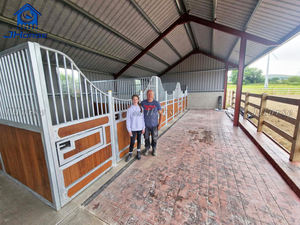 แผงคอกม้าทำจากโลหะถาวรแผงม้าที่มั่นคงสำเร็จรูป - Product Image 5