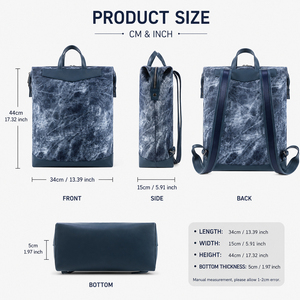 <b>Large</b> Capacity OEM ODM Denim Travel Tote Bag Weekender <b>Backpack</b> Storage Bag Customizable Logo Color for daily commuting - Product Image 2