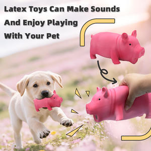 Sevimli kauçuk ses domuz <span class=keywords><strong>Grunting</strong></span> Squeak lateks Pet Chew oyuncaklar köpek Squeaker Chew eğitim yavru malzemeleri Pet ürünleri - Product Image 4