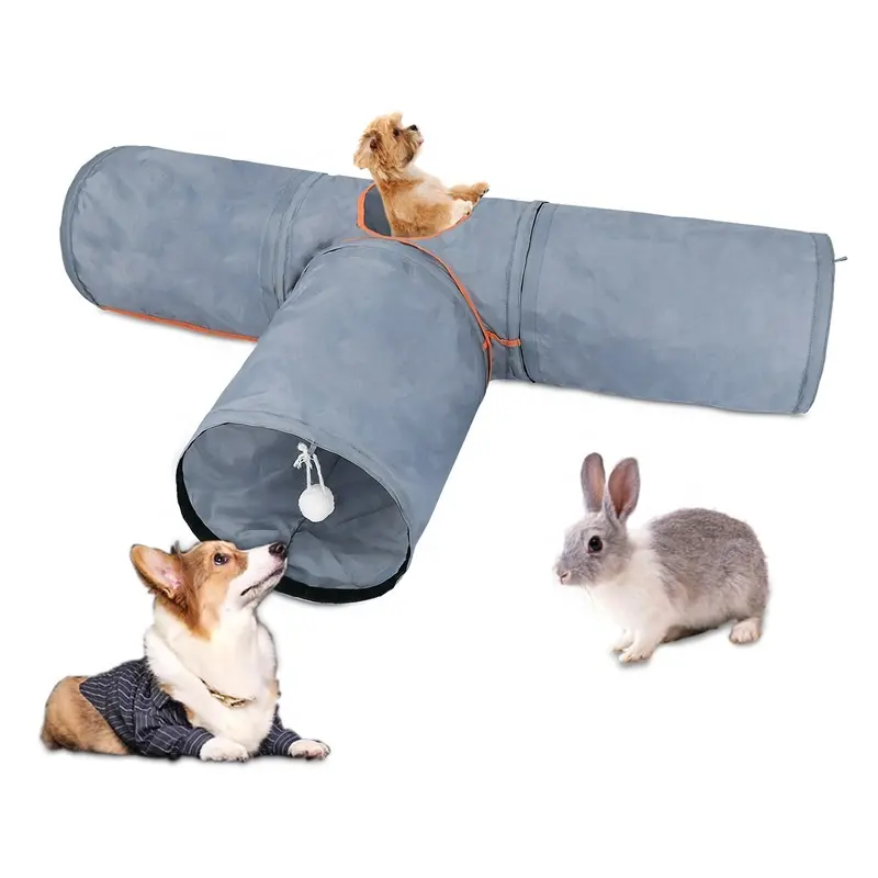 Tubo de túnel Extensible y plegable para mascotas, personalizado, para gatos, animales pequeños, perros y conejos