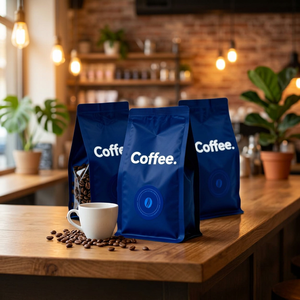 ถุงกาแฟก้นแบนพร้อมวาล์วระบายอากาศทางเดียว พิมพ์ลายตามสั่ง ขายส่ง ฟอยล์อะลูมิเนียมเกรดอาหารแบบด้าน รับผลิตแบบ OEM/ODM - Product Image 3
