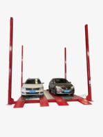 Plateforme élévatrice double largeur à 4 poteaux pour stationnement de voitures, double plateforme pour stockage de 4 véhicules, système hydraulique