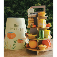 Boîte à pâtisserie pour le thé de l'après-midi, écologique, réutilisable, personnalisée en gros, boîte à dessert en mousse, emballage de présentation avec fenêtre pour les collations