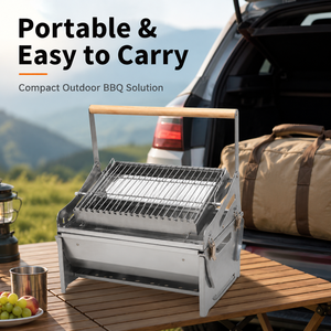 Barbecue rotatif antiadhésif en acier inoxydable, barbecue au charbon de bois, détachable, facile <span class=keywords><strong>à</strong></span> nettoyer, portable, pour l'extérieur - Product Image 5