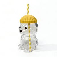 Gobelet en plastique en forme d'ours de dessin animé pour boissons froides