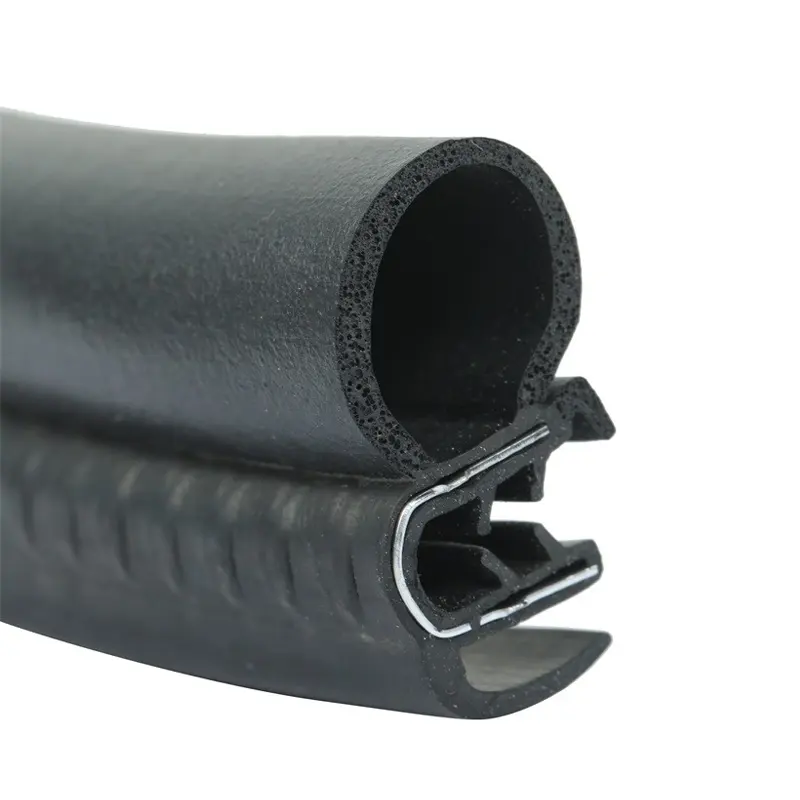 Automobile Edge trim seal Car EPDM Rubber Parts Extruded Rubber Sponge Steel Core Composite Profile Seal Strip For Car Roof