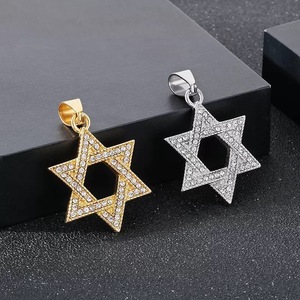 Mới nhất ngôi sao của <span class=keywords><strong>David</strong></span> Iced ra sáng bóng Zircon Mặt dây chuyền không thấm nước hình lục giác <span class=keywords><strong>Solomon</strong></span> hip hop vài vòng cổ - Product Image 3