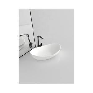 Lavabo de bain moderne et élégant <span class=keywords><strong>en</strong></span> forme de bateau ovale blanc au-dessus du comptoir pour la salle de bain - Product Image 5