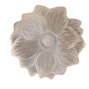 Estera de mesa de comedor aislada con estampado en caliente de fondo sólido de PVC, estera de estilo occidental de girasol de loto - Product Image 6