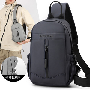 Fashion Men's Chest Bag Gray Black Portable Breathable Everyday Commute Crossbody Bag Summer 2026 - Product Image 2