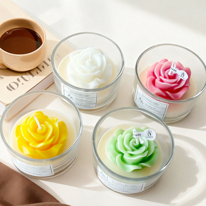 Nuove Candele a Forma di Fiore per San Valentino 2026, Regalo per Donne, Candele di Rose in Vassoio di Vetro, Candela di Lusso a Forma di Rosa in Confezione Regalo Personalizzata - Product Image 4