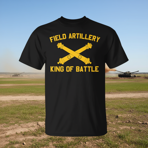 T-shirt Field Artillery King Of Battle à manches courtes, col rond unisexe, impression sérigraphique, promotionnel, pour adulte - Product Image 3
