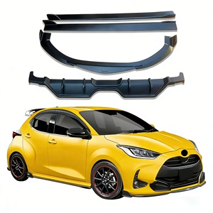 Kit Paraurti Auto per Toyota Yaris 2020-2024 Stile <span class=keywords><strong>TS</strong></span> Set Completo Carrozzeria con Labbro Anteriore Labbro Posteriore Minigonne Laterali in Plastica ABS - Product Image 1