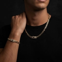 Bracelet chaîne cubaine en laiton plaqué or 14 carats, plusieurs tailles, collier hip-hop avec fermoir à ressort en zircon pour hommes et femmes