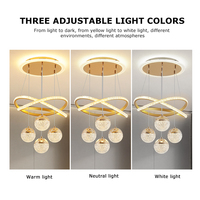 Lustre suspendu LED moderne de luxe à 3 couleurs et intensité variable, prix usine ODM, pour îlot de cuisine, salle à manger et salon
