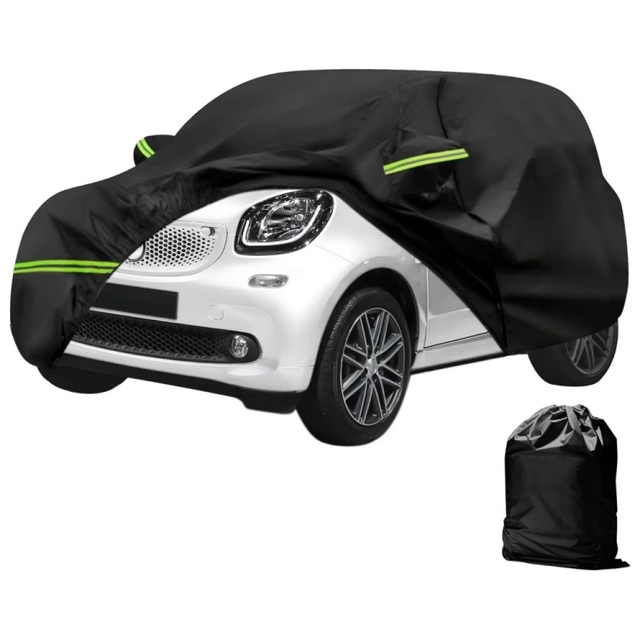 210T Outdoor Waterproof Full Car Covers Custom Fit for Benz Smart Fortwo W451 2007-2023 With Zipper Windproof Bands Snow Rain