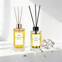 Bouteille diffuseur de parfum rectangulaire vide en gros 100ml 150ml 200ml – Bouteille vide en verre pour diffuseur à bâtonnets avec bouchon doré