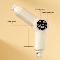 Tondeuse électrique et lime à ongles 2-en-1 de luxe en ABS avec lumière LED pour chats et chiens