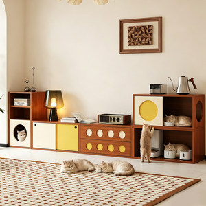 Meuble <span class=keywords><strong>TV</strong></span> modulaire de luxe léger chinois en gros pour salon d'appartement, en bois - Product Image 1