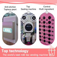 IPLAYSMART Máquina Expendedora de Té con Leche y Té de Burbujas 24/7, Robot Barista, Lector de Tarjetas, Pantalla Táctil de 22 Pulgadas