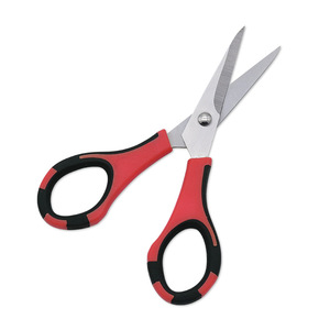 Office Scissors Stainless Steel Straight Head Red Black Home Use DIY Craft Cutting Tools - Product Image 1