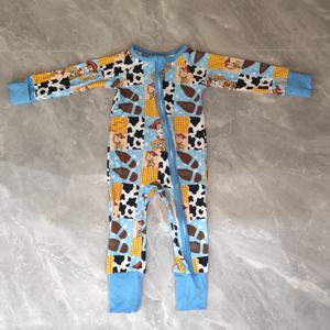 Ropa de Bebé de Bambú RTS Personalizada al por Mayor, Pijama Casual de Dos Piezas para Bebé, Manga Larga para Niños - Product Image 4