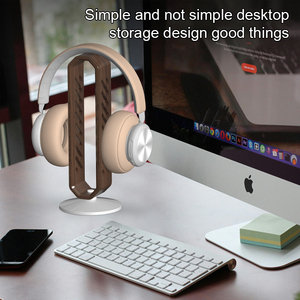 Rắn gỗ headphone Rack gỗ headphone đứng hiển thị đứng Bracket đôi headphone đứng - Product Image 5