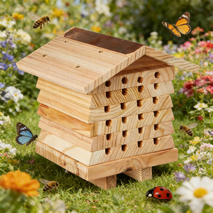 บ้านผึ้งแบบแขวนขัดเงาเป็นมิตรกับสิ่งแวดล้อม สำหรับ<span class=keywords><strong>สวน</strong></span> เพื่อดึงดูดผึ้<span class=keywords><strong>ง</strong></span>เมสันและผึ้งชนิดอื่นๆ - Product Image 3