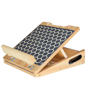 Planche d'étirement antidérapante en bois, planche d'entraînement d'équilibre sur une seule jambe réglable, planche de rééducation en bois massif - Product Image 5