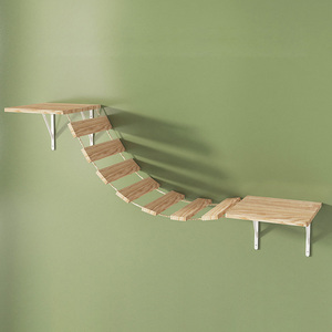 Arbre à <span class=keywords><strong>chat</strong></span> <span class=keywords><strong>mural</strong></span> en bois massif <span class=keywords><strong>pour</strong></span> intérieur, <span class=keywords><strong>pas</strong></span> <span class=keywords><strong>cher</strong></span>, avec marches, plateforme de saut, <span class=keywords><strong>griffoir</strong></span>, pilier et maison-lit - Product Image 3