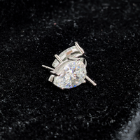 Boucles d'oreilles personnalisées en argent 925 plaqué rhodium avec diamants Moissanite taille poire couleur D VVS certifiés GRA