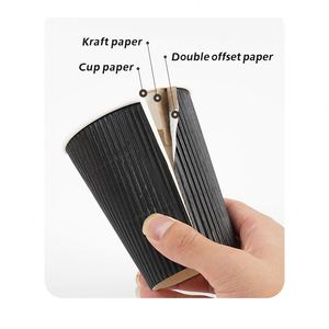 Gobelets en papier ondulé double paroi jetables pour boissons chaudes - Product Image 1