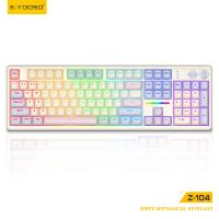 Clavier de jeu mécanique RGB 104 touches à échange à chaud, filaire, avec fixation Gasket et touches multifonctions pour PC Gaming - Fournisseur en gros